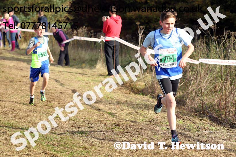 Boys under-13s, National Cross Country Relays, Berry Park, Mansfield. Photo: David T. Hewitson/Sports for All Pics